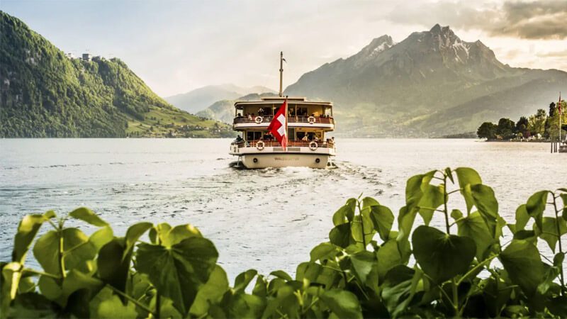 Boat on Lake Lucerne, Switzerland