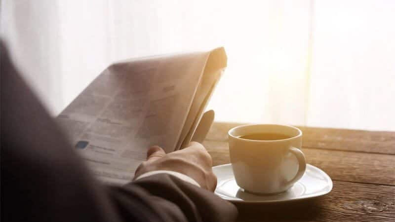 Man reading a newspaper